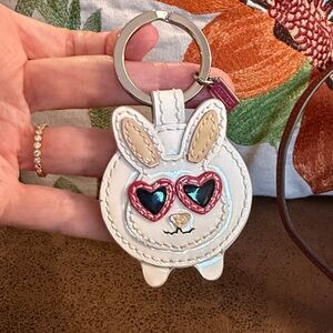 COACH MINK BUNNY VINTAGE HEART SUNGLASSES STACKED LEATHER MINI HANGTAG RARE LNC
